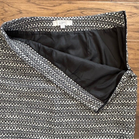 Loft Skirt Tween Black White Gray Buttons Short Preppy Office - Picture 4 of 6